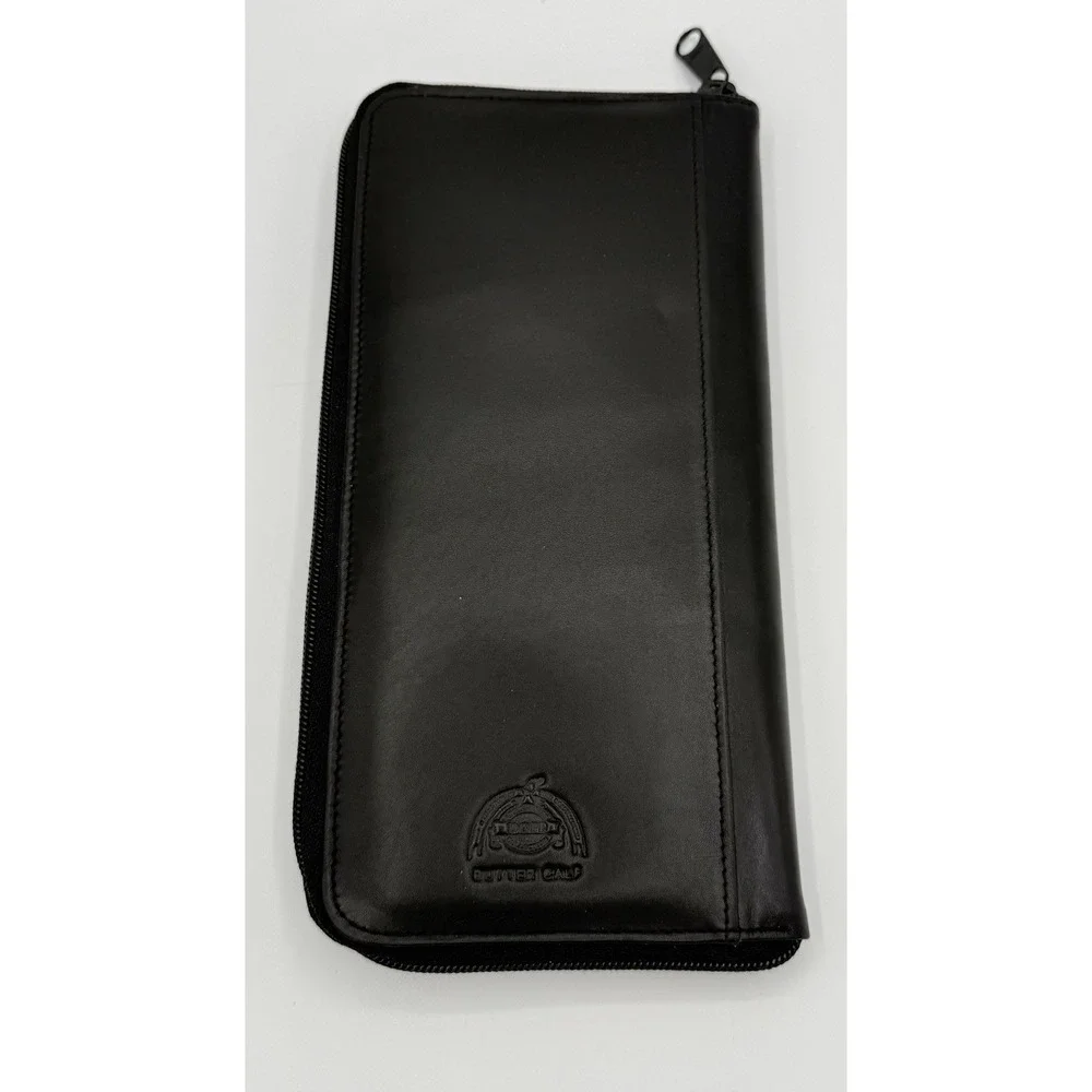 Black Leather Travel Organizer Wallet Boarding Pass Passport Ticket Holder Doppl